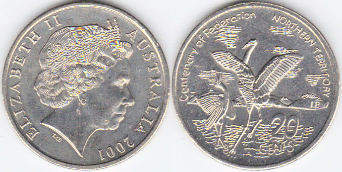 2001 Australia 20 Cents (Northern Territory) (Unc) A001402